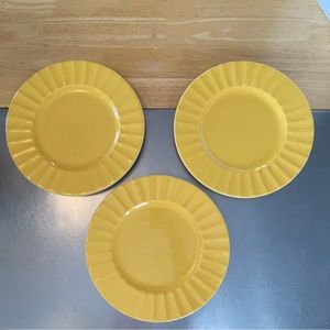Anthropologie latte yellow dinner plates